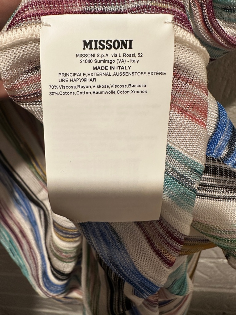 NWT New Missoni Stripped V-Neck MIDI Dress Size 40 - Picture 11 of 11